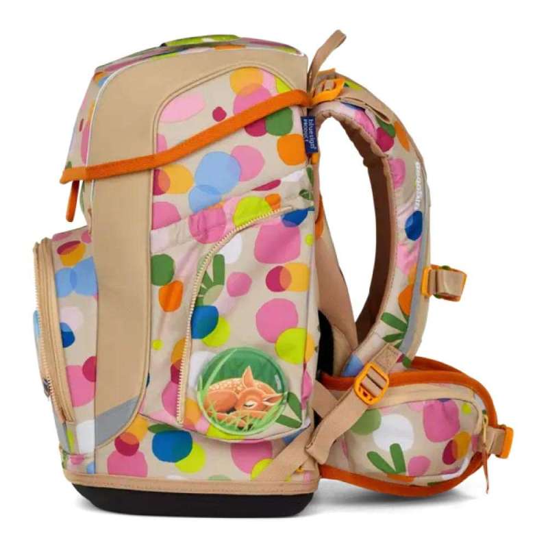 ERGOBAG Schulranzen Set 5 tlg CUBO - Flower PowBär linke Seite