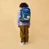 ERGOBAG Schulrucksack Set 6 tlg - SpitzenreitBär Kind mit Schulranzen Rückansicht