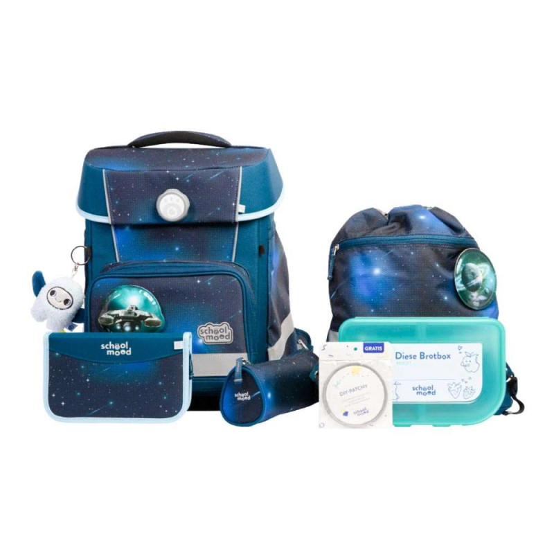 SCHOOL MOOD Schulranzen Set 7 tlg CHAMPION MAXX - Moritz Weltall