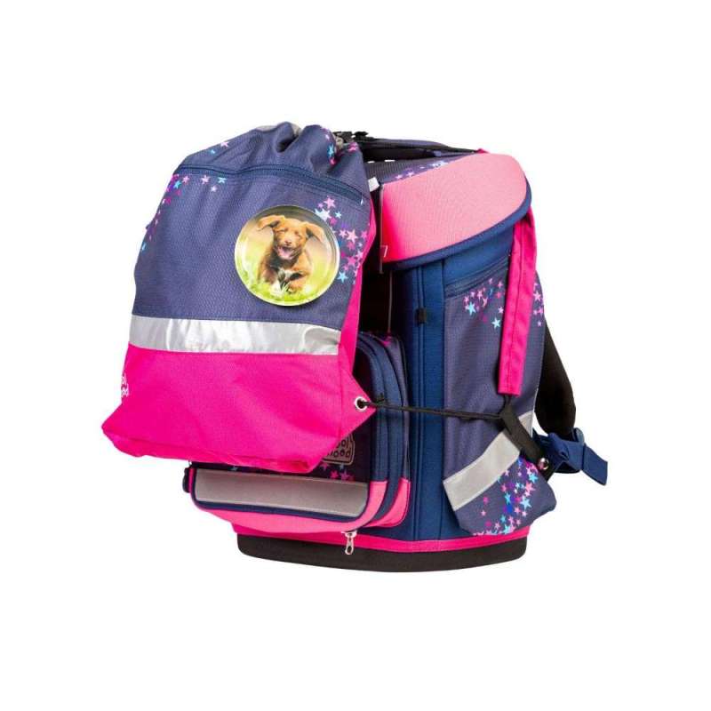SCHOOL MOOD Schulranzen Set 7 tlg CHAMPION MAXX - Leni Hund Schulranzen mit Sporttasche