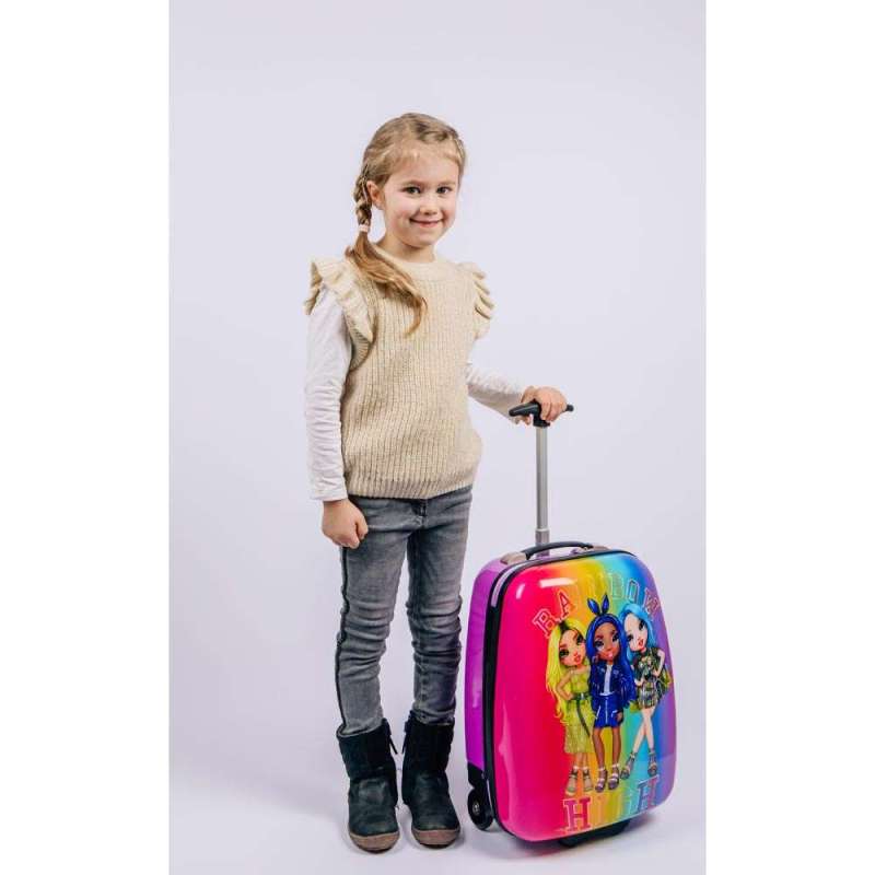 SCOOLI Kinderkoffer Trolley 16' - Rainbow High Kind mit Kinderkoffer