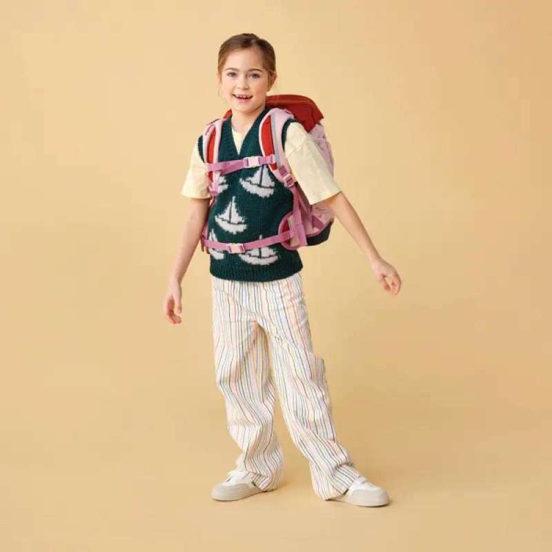 ERGOBAG Schulrucksack Set 6 tlg PACK - PfadfindBär Kind mit Schulranzen Front