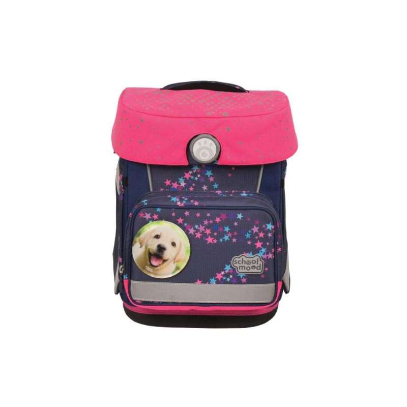 SCHOOL MOOD Regenüberzug NEONCap CHAMPION MAXX / CHAMPION - neonpink auf dem Schulranzen