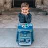 SCOOLI Schulranzen Set EasyFit 5 tlg - Harry Potter Kind mit Schulranzen sitzend