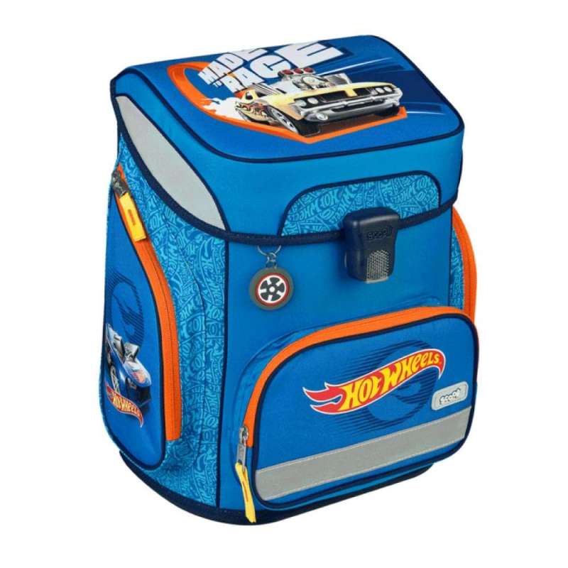 SCOOLI Schulranzen Set EasyFit 5 tlg - Hot Wheels seitliche Front
