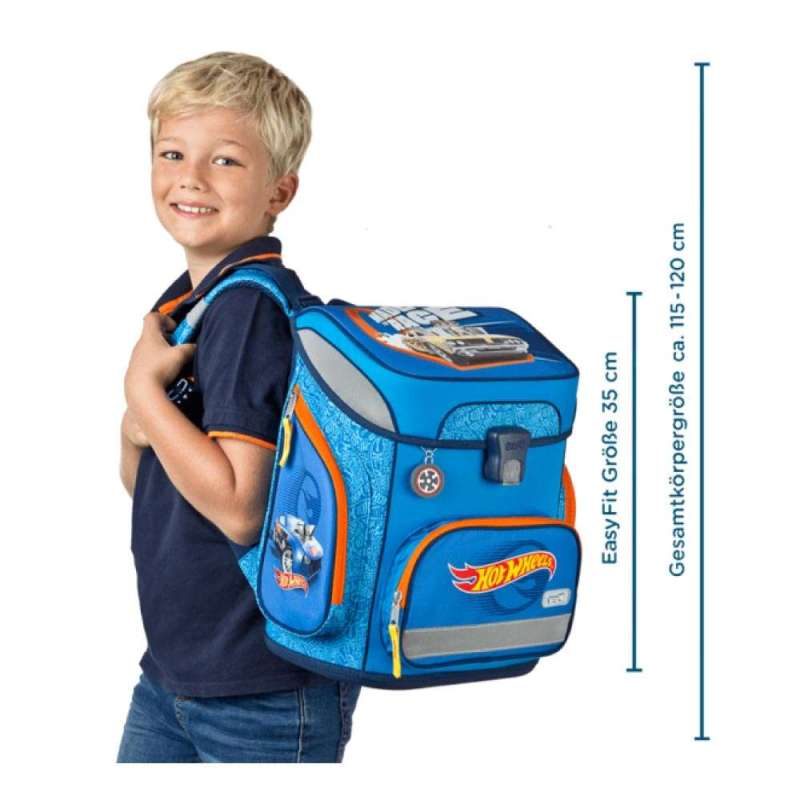 SCOOLI Schulranzen Set EasyFit 5 tlg - Hot Wheels Maßangaben