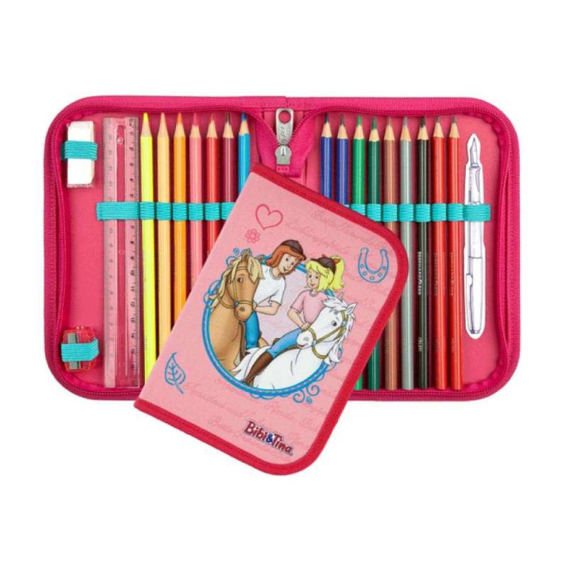 SCOOLI Schulranzen Set EasyFit 5 tlg - Bibi & Tina Schüleretui offen & geschlossen