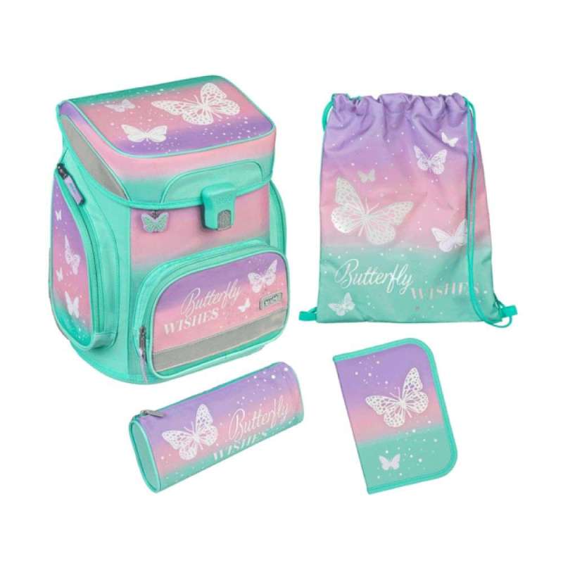 SCOOLI Schulranzen Set EasyFit 5 tlg - Butterfly Wishes
