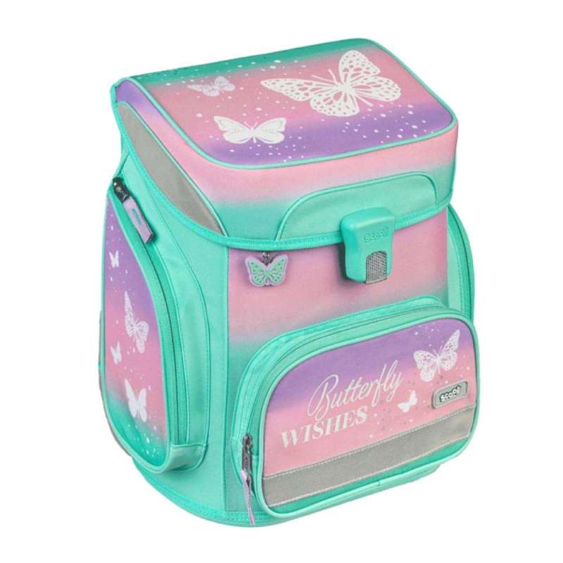 SCOOLI Schulranzen Set EasyFit 5 tlg - Butterfly Wishes seitliche Front