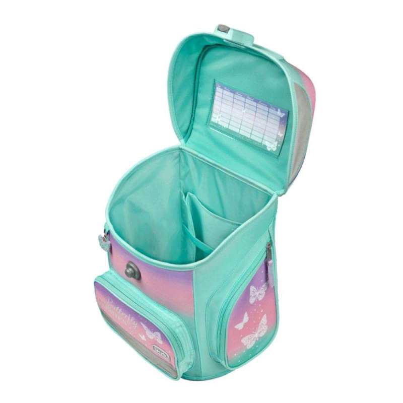 SCOOLI Schulranzen Set EasyFit 5 tlg - Butterfly Wishes seitlich offen