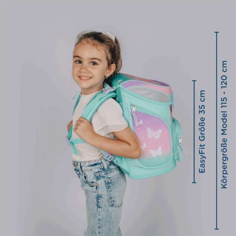 SCOOLI Schulranzen Set EasyFit 5 tlg - Butterfly Wishes Maßangaben