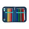 SCOOLI Schulranzen Set EasyFit 5 tlg - Dotty Dolphin Schüleretui offen