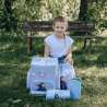 SCOOLI Schulranzen Set EasyFit 5 tlg - Frozen Kind mit Schulranzen sitzend