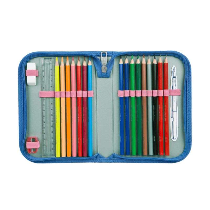 SCOOLI Schulranzen Set EasyFit 5 tlg - Lilo & Stitch Schüleretui offen