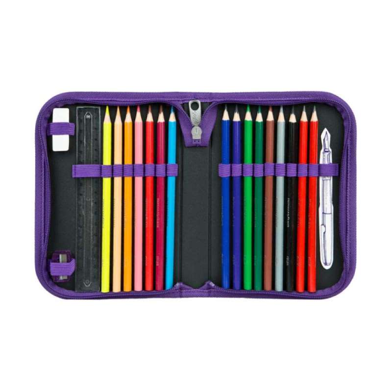 SCOOLI Schulranzen Set EasyFit 5 tlg - Monster High Schüleretui offen