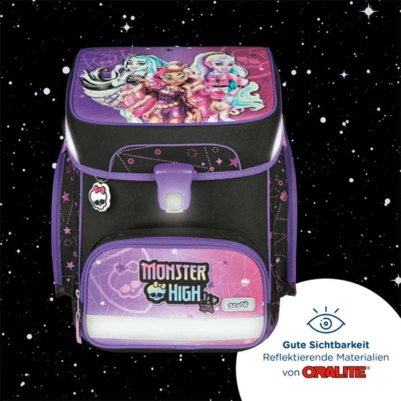 SCOOLI Schulranzen Set EasyFit 5 tlg - Monster High reflektierend
