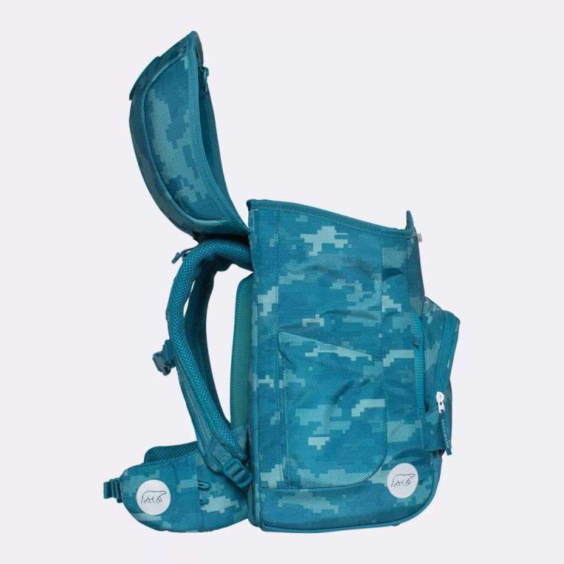 BECKMANN Schulranzen Set AIR PLUS 6 tlg - Jungle Game seitliche offen