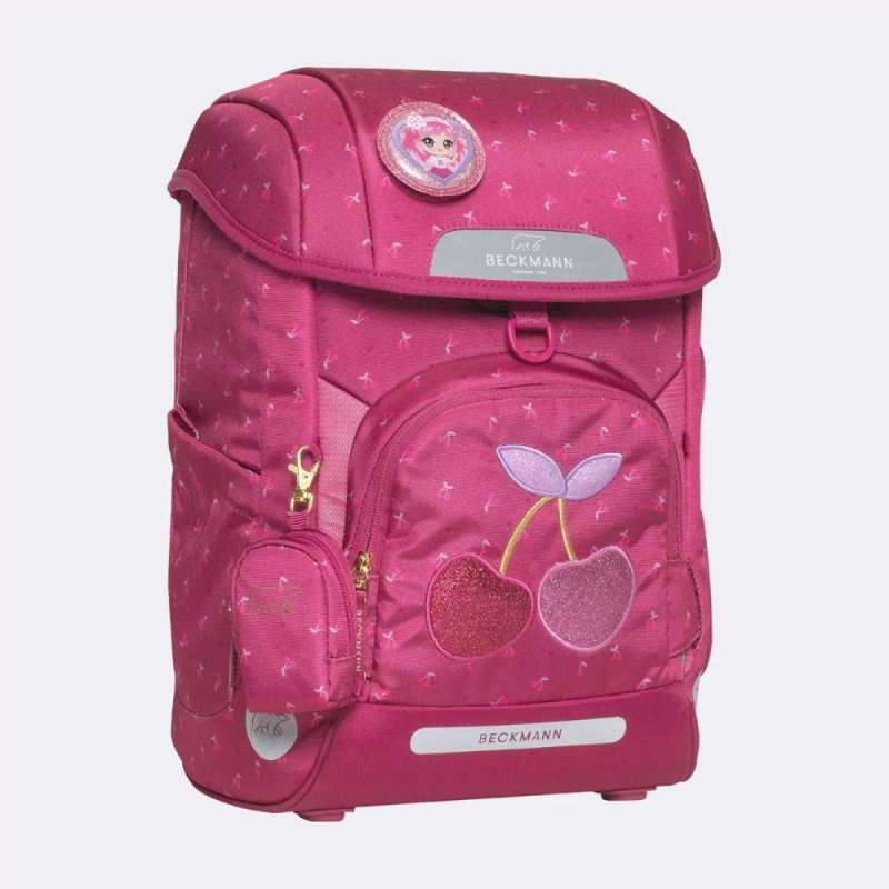 BECKMANN Schulranzen Set AIR PLUS 6 tlg - Cherry seitliche Front