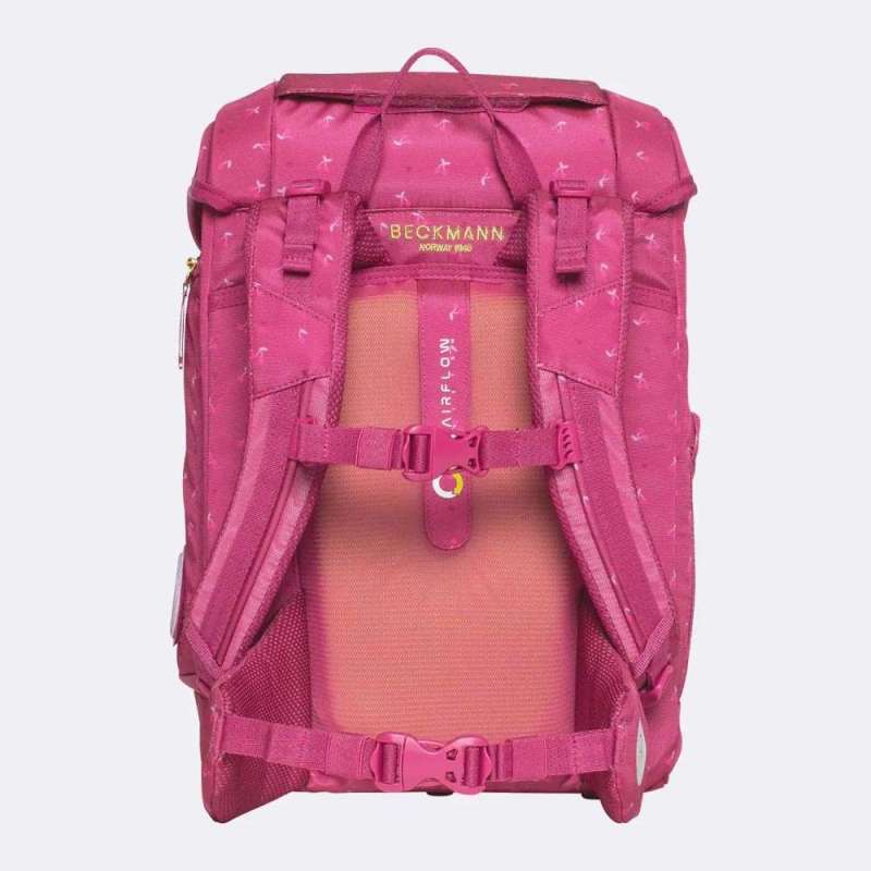 BECKMANN Schulranzen Set AIR PLUS 6 tlg - Cherry Rückansicht