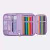 BECKMANN Schulranzen Set AIR PLUS 6 tlg - Princess Purple Schüleretui offen