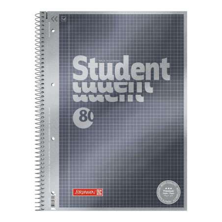 Collegeblock Premium Student | A4, Lineatur 22, 80 Blatt, anthrazit - Front