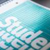 Collegeblock Premium Student „DUO“ | A4, kariert/liniert, 80 Blatt, petrol - Nahaufnahme