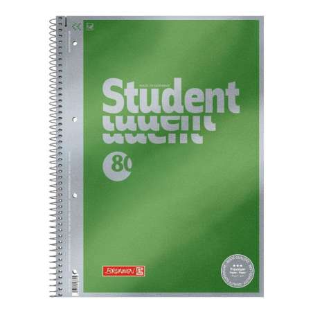 Collegeblock Premium Student | A4, Lineatur 20, 80 Blatt, grün - Front