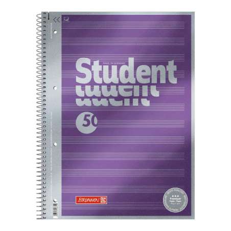 Collegeblock Premium Student „Noten“ | A4, Lineatur 14, 50 Blatt, violett - Front