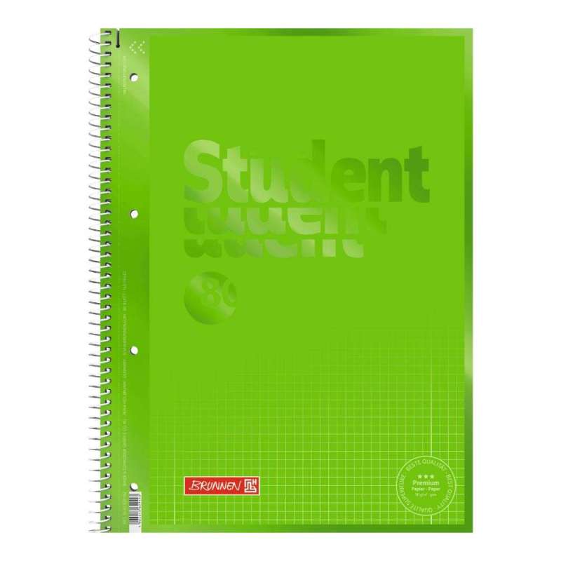 Collegeblock Premium Student Colour Code | A4, Lineatur 28, 80 Blatt, kiwi - Front