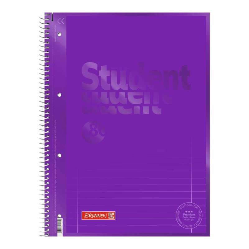 Collegeblock Premium Student Colour Code | A4, Lineatur 27, 80 Blatt, purple - Front
