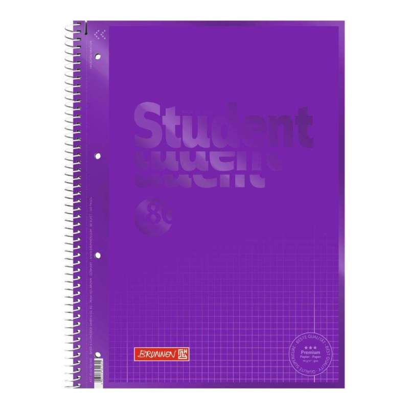 Collegeblock Premium Student Colour Code | A4, Lineatur 28, 80 Blatt, purple - Front
