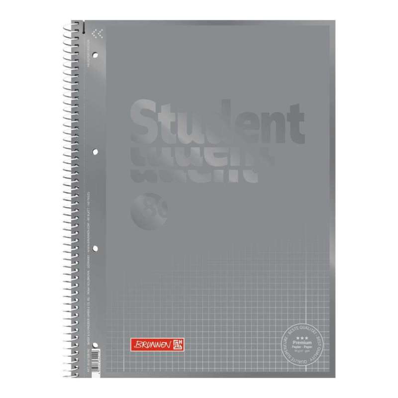 Collegeblock Premium Student Colour Code | A4, Lineatur 28, 80 Blatt, silver - Front