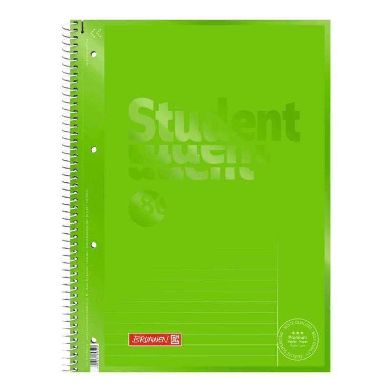 Collegeblock Premium Student Colour Code | A4, Lineatur 25, 80 Blatt, kiwi - Front