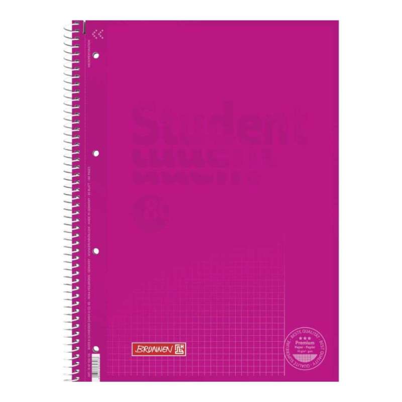 Collegeblock Premium Student Colour Code | A4, Lineatur 26, 80 Blatt, pink - Front