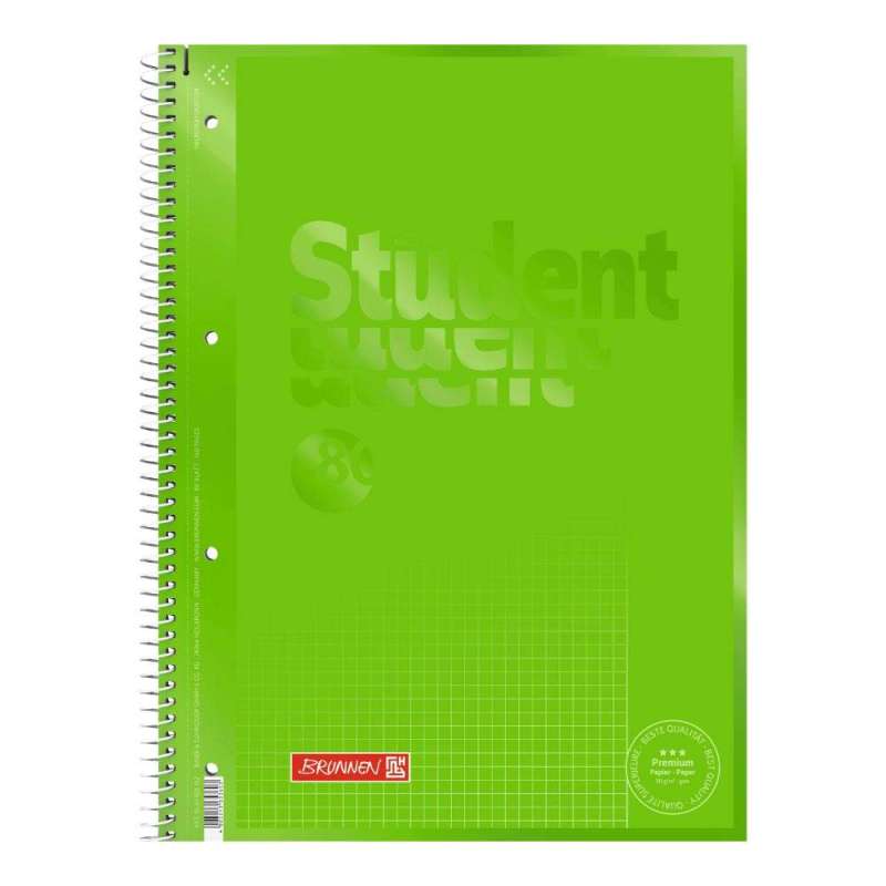 Collegeblock Premium Student Colour Code | A4, Lineatur 26, 80 Blatt, kiwi - Front