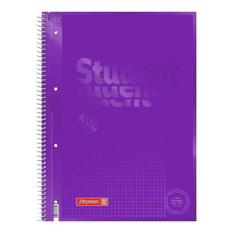 Collegeblock Premium Student Colour Code | A4, Lineatur 26, 80 Blatt, purple - Front