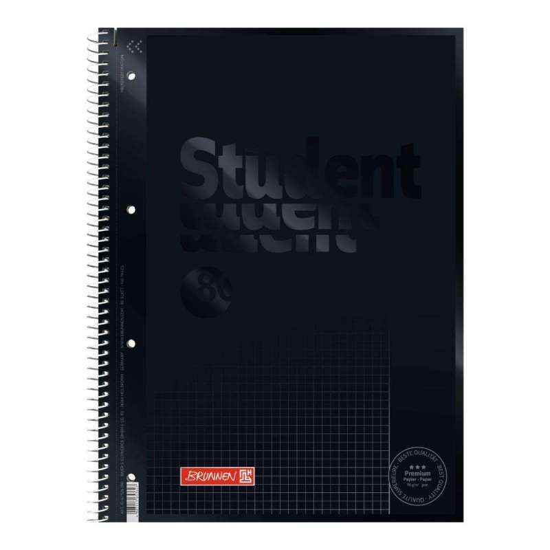 Collegeblock Premium Student Colour Code | A4, Lineatur 26, 80 Blatt, onyx - Front