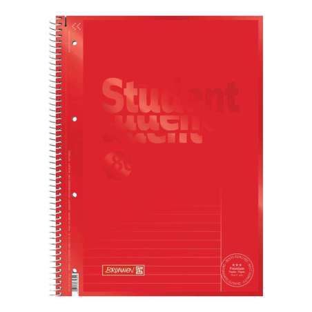 Collegeblock Premium Student Colour Code | A4, Lineatur 25, 80 Blatt, red - Front