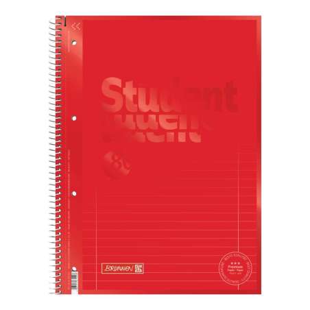 Collegeblock Premium Student Colour Code | A4, Lineatur 27, 80 Blatt, red - Front