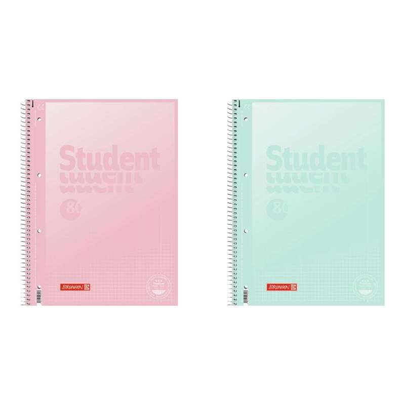 Collegeblock Premium Student „Pastell“ | A4, Lineatur 28, 80 Blatt, pastellrosa/pastellmint - Front