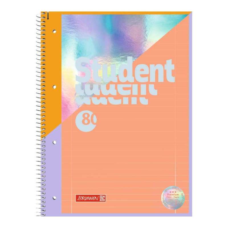 Collegeblock Premium Student „Intoxicate“ | A4, Lineatur 27, 80 Blatt, koralle - Front