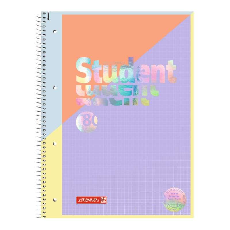 Collegeblock Premium Student „Intoxicate“ | A4, Lineatur 28, 80 Blatt, koralle/violett - Front