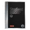 Collegeblock Premium Student „Hardwired“ | A4, Lineatur 28, 80 Blatt, schwarz - Front
