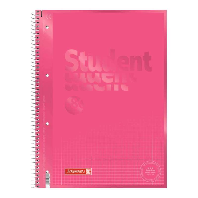 Collegeblock Premium Student Colour Code | A4, Lineatur 28, 80 Blatt, tulip - Front