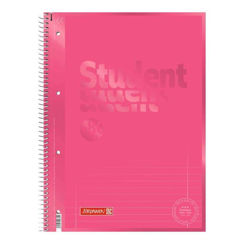 Collegeblock Premium Student Colour Code | A4, Lineatur 27, 80 Blatt, tulip - Front
