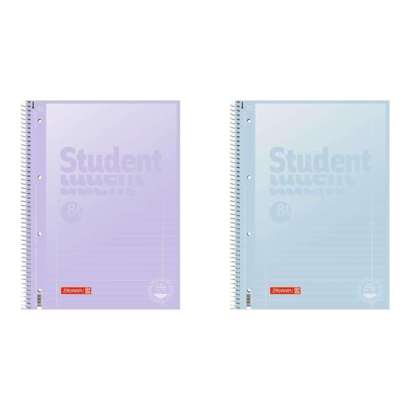 Collegeblock Premium Student „Pastell 2“ | A4, Lineatur 27, 80 Blatt, pastellblau/pastelllila - Front