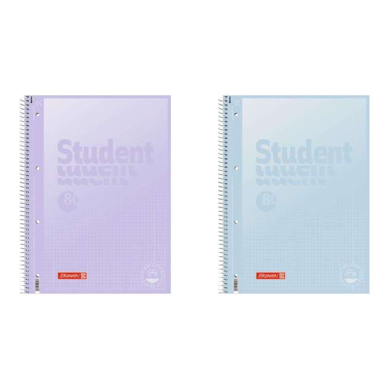 Collegeblock Premium Student „Pastell 2“ | A4, Lineatur 28, 80 Blatt, pastellblau/pastelllila - Front