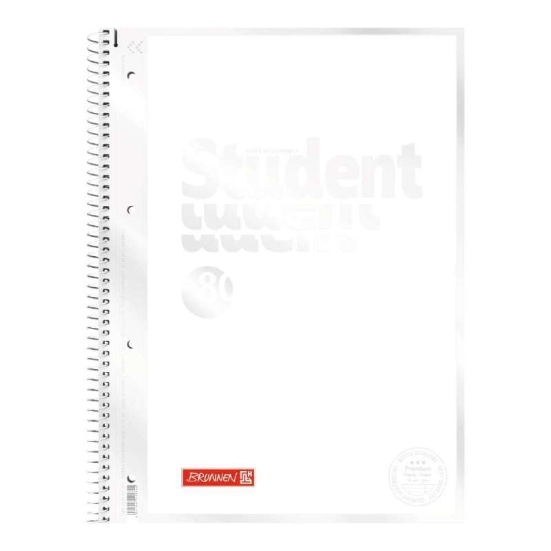 Collegeblock Premium Student „White“ | A4, Lineatur 27, 80 Blatt, weiß - Front