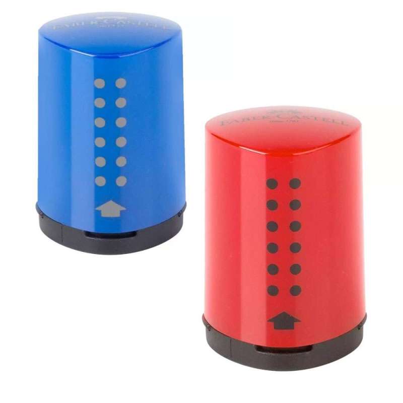 FABER-CASTELL Einfachspitzdose Grip 2001 Mini blau & rot