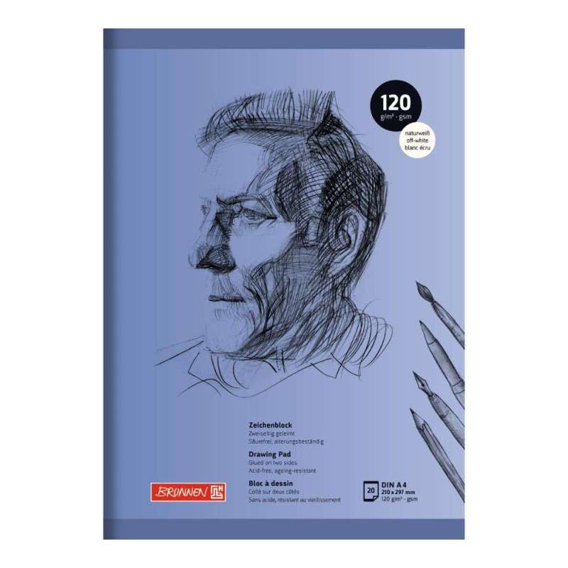 BRUNNEN - Zeichenblock | A4, 20 Blatt, 120 g/m² - Front Cover